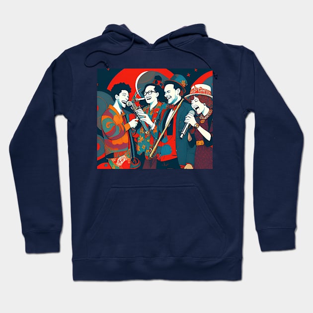 Funky Cafe Jam Sesh Hoodie by ArtBeatsGallery